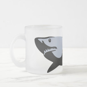 Caneca De Café Vidro Jateado Tubarão