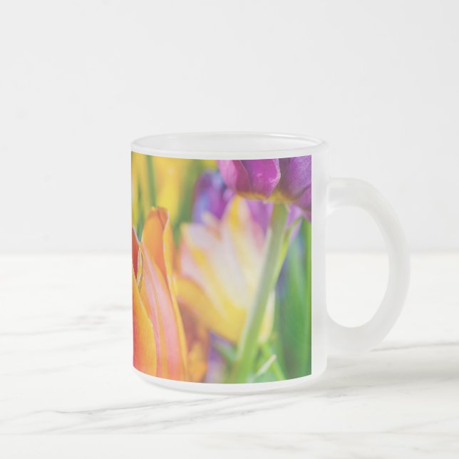 Caneca De Café Vidro Jateado Tulipas Encantando (Direita)