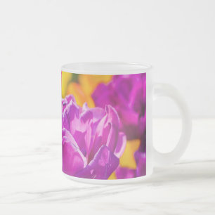 Caneca De Café Vidro Jateado Tulips Enchanting Violet