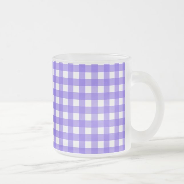 Caneca De Café Vidro Jateado Turwinkle e gingham branco (Direita)