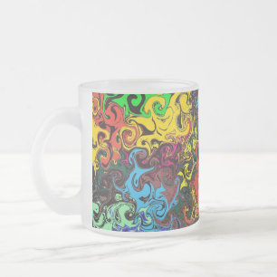 Caneca De Café Vidro Jateado Twirlers coloridos abstrato /