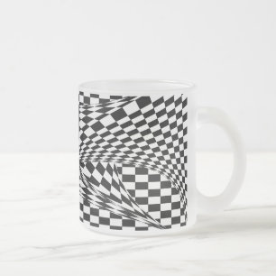Caneca De Café Vidro Jateado Twisted Checkers por Kenneth Yoncich