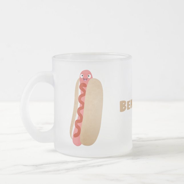 Caneca De Café Vidro Jateado Um desenho animado e engraçado de Weiner (Esquerda)