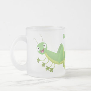 Caneca De Café Vidro Jateado Um desenho animado verde-giro