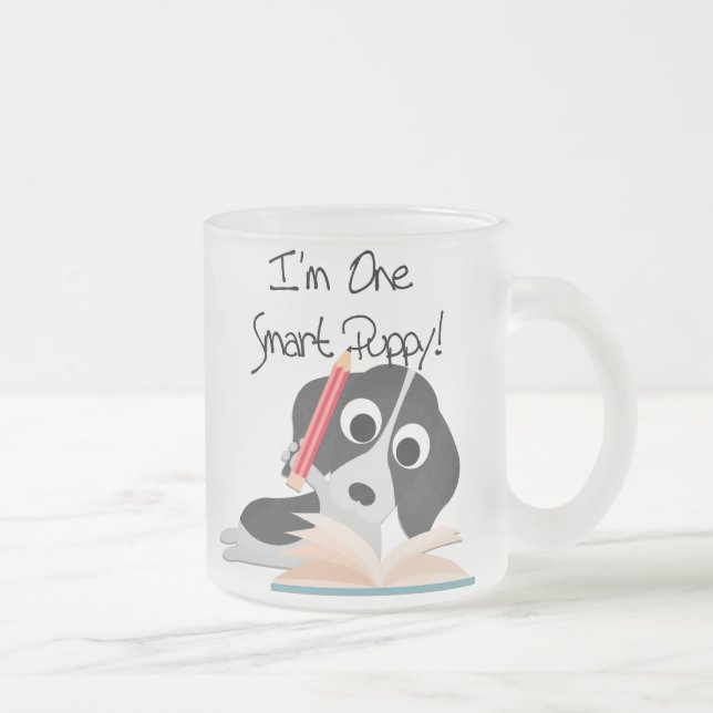Caneca De Café Vidro Jateado Um Smart Puppy (Direita)