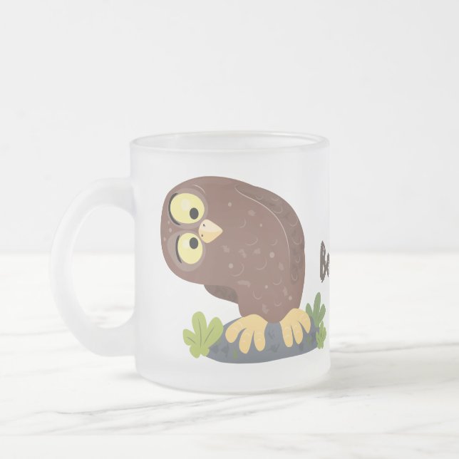 Caneca De Café Vidro Jateado Uma ilustração curiosa e engraçada de desenho anim (Esquerda)
