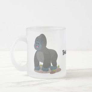 Caneca De Café Vidro Jateado Uma ilustração de desenho animado de gorila, um gr