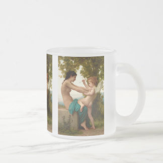 Caneca De Café Vidro Jateado Uma Jovem Se Defendendo Contra Eros
