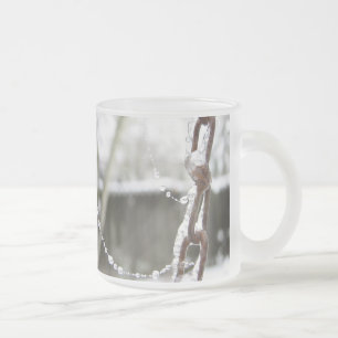 Caneca De Café Vidro Jateado Únicas corrente e pérolas
