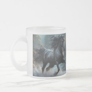Caneca De Café Vidro Jateado Unicórnio