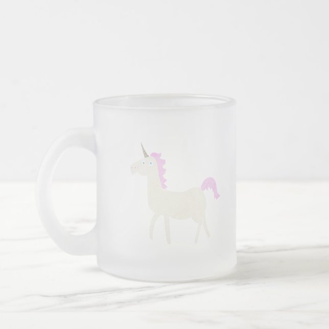 Caneca De Café Vidro Jateado unicórnio (Esquerda)