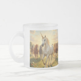 Caneca De Café Vidro Jateado Unicórnio