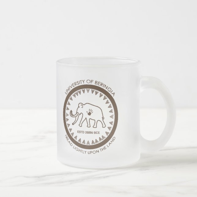 Caneca De Café Vidro Jateado Universidade de Beringia Mamute (Direita)