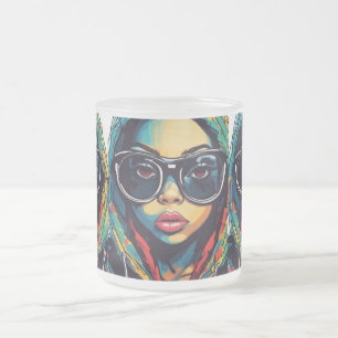 Caneca De Café Vidro Jateado Urbana, Colorida, Vibrante, Café Mug