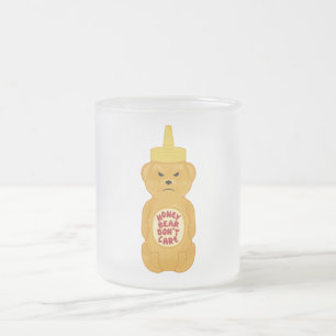 Caneca De Café Vidro Jateado Urso de mel