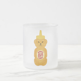 Caneca De Café Vidro Jateado Urso de mel