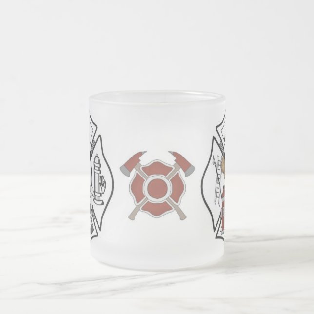 Caneca De Café Vidro Jateado Urso do departamento do fogo do sapador-bombeiro (Centro)