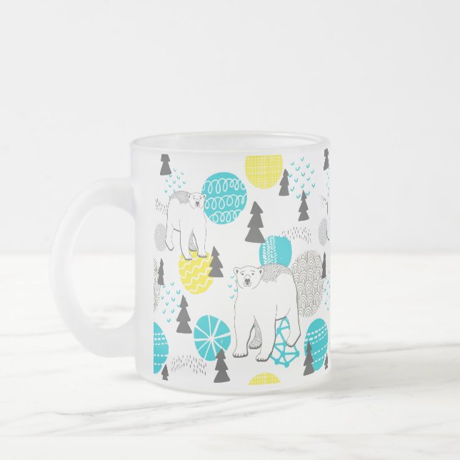 Caneca De Café Vidro Jateado Urso polar (Esquerda)
