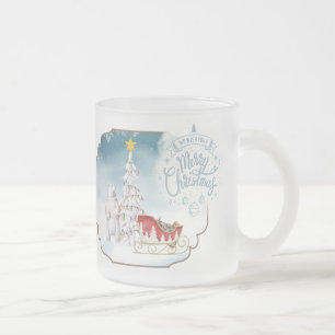 Caneca De Café Vidro Jateado Urso Polar e Fosco-Lama