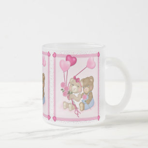 Caneca De Café Vidro Jateado Ursos do querido