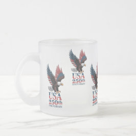 Caneca De Café Vidro Jateado US 250th Anniversary 