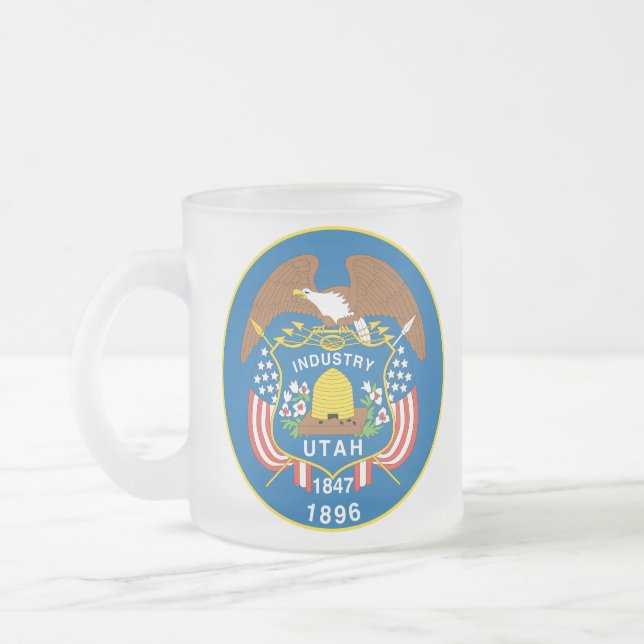 Caneca De Café Vidro Jateado Utah Flag Coffee Mug (Esquerda)