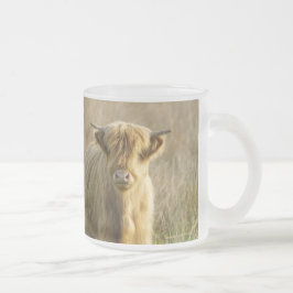 Caneca De Café Vidro Jateado Vaca Highland