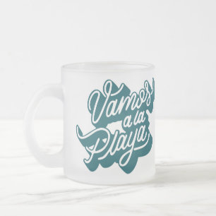 Caneca De Café Vidro Jateado Vamos à praia