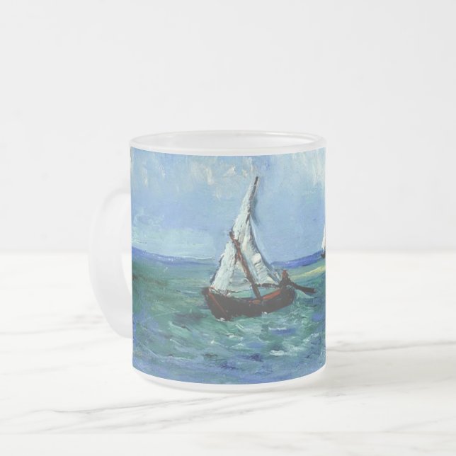 Caneca De Café Vidro Jateado Van Gogh - Via marítima (Frente Esquerda)