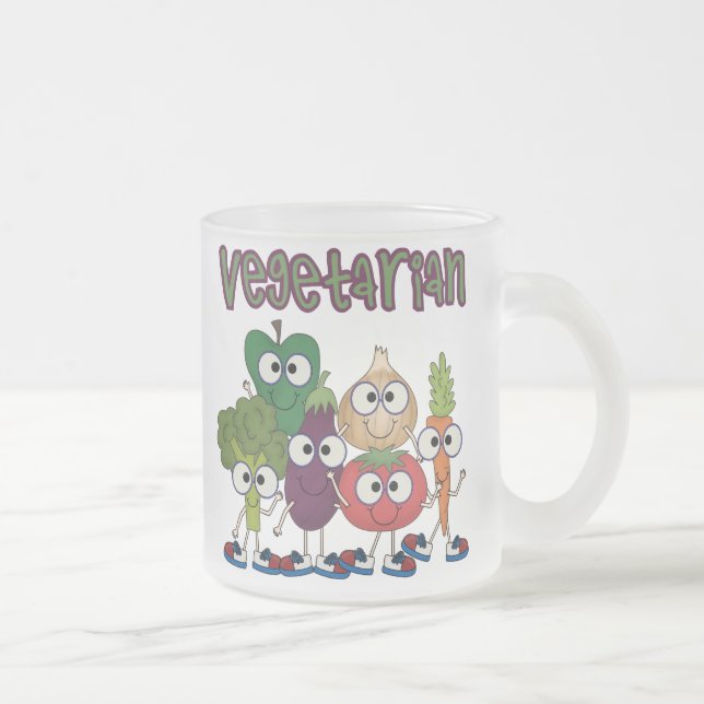 Caneca De Café Vidro Jateado Vegetariano (Direita)