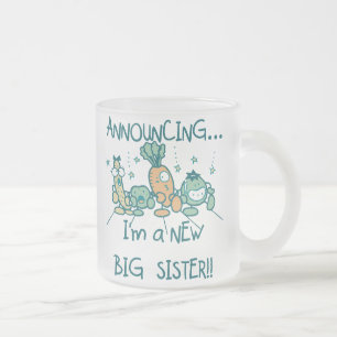 Caneca De Café Vidro Jateado Veggies Engraçados Nova Irmã
