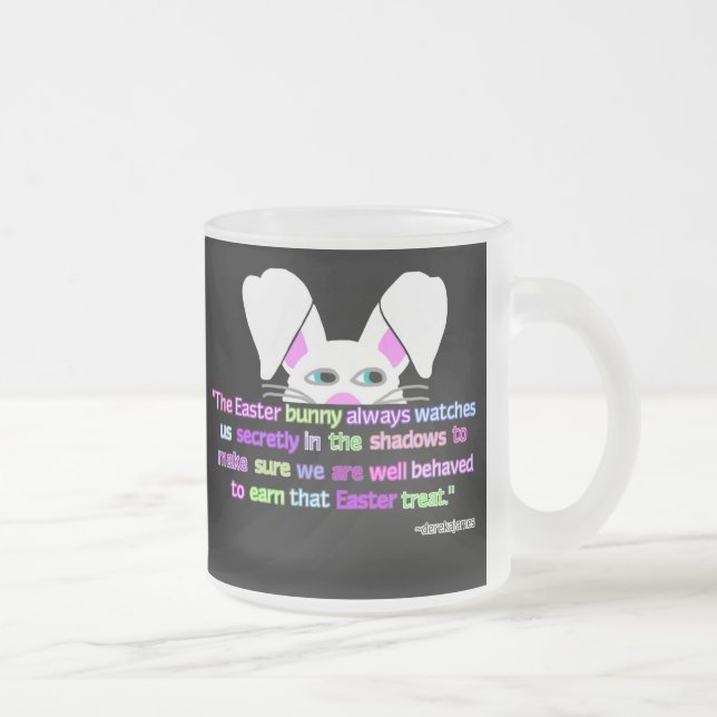 Caneca De Café Vidro Jateado Vejo Você, Coelhinho De Fosco Pequeno, Mug (Direita)