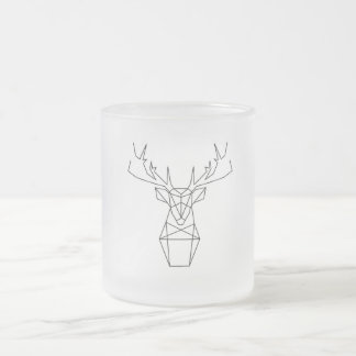 Caneca De Café Vidro Jateado Venado geométrico