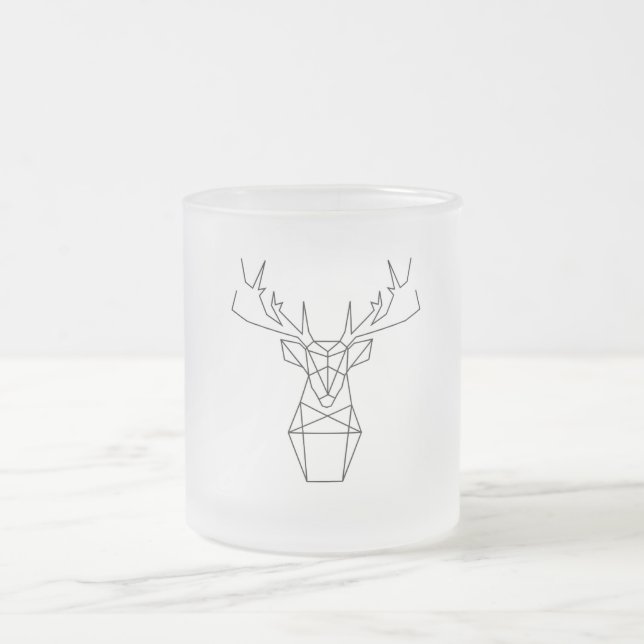 Caneca De Café Vidro Jateado Venado geométrico (Centro)