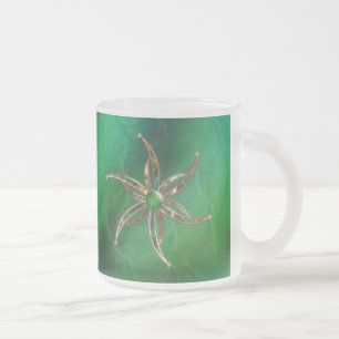 Caneca De Café Vidro Jateado Verde como a peruca de grama