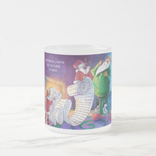 Caneca De Café Vidro Jateado Verifique duas vezes Papais noeis