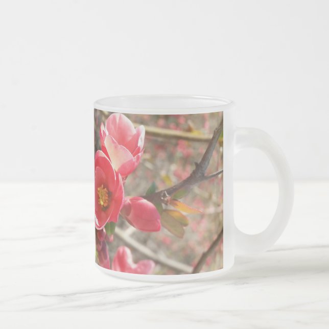 Caneca De Café Vidro Jateado vermelho na primavera (Direita)