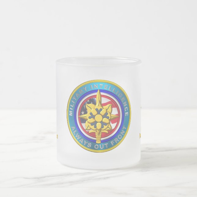 Caneca De Café Vidro Jateado Veterano de Inteligência Militar (Centro)