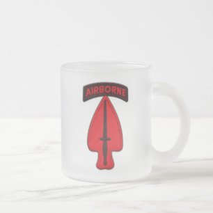 Caneca De Café Vidro Jateado Veteranos especiais do sof dos ops de USASOC SOCOM