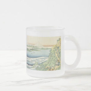 Caneca De Café Vidro Jateado Viajantes Subindo Uma Montanha, Hokusai, 1835 Mug