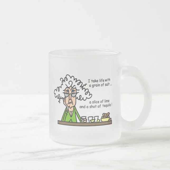 Caneca De Café Vidro Jateado Vida e Tequila Humor (Direita)
