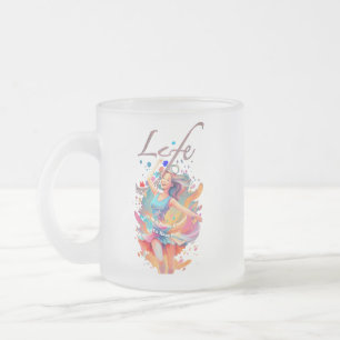 Caneca De Café Vidro Jateado Vida, montanha-russa, Vamos nos divertir!