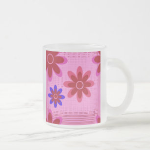 Caneca De Café Vidro Jateado VIDRAÇAS DE fosco - PADRÃO DE FLORES DE PINCO -