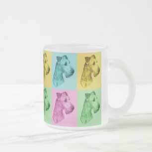 Caneca De Café Vidro Jateado Vidro de chã de Terrier Irlandeses “pop-art "