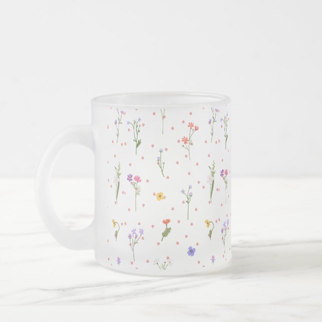 Caneca De Café Vidro Jateado Vidro de Flor (Esquerda)