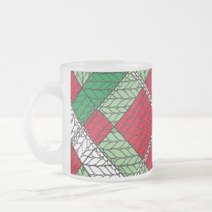 Caneca De Café Vidro Jateado Vidro de Fosco de KNIT HOLIDAY ARGYLE