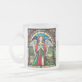 Caneca De Café Vidro Jateado Vidro Esperado Anjo Vermelho e Verde