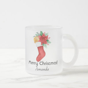 Caneca De Café Vidro Jateado Vidro fosco de Natal