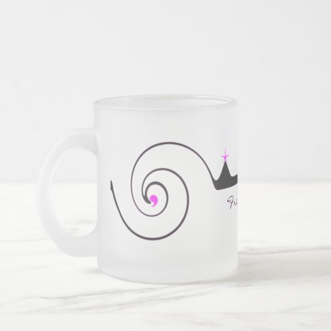 Caneca De Café Vidro Jateado Vidro Wedding elegante (Esquerda)