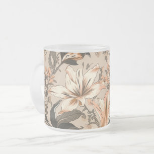 Caneca De Café Vidro Jateado Vintage Floral Pattern Mug